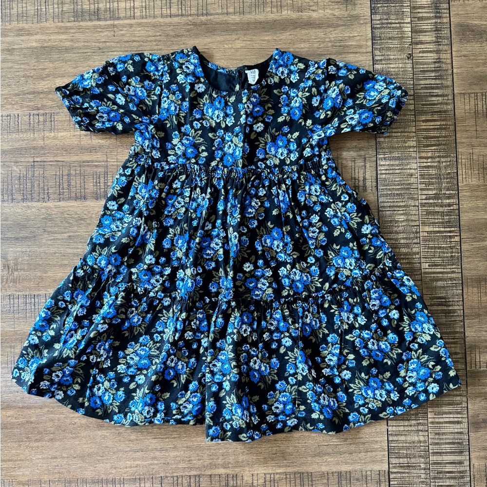GAP | Blue and Black Puff Sleeve Sundress